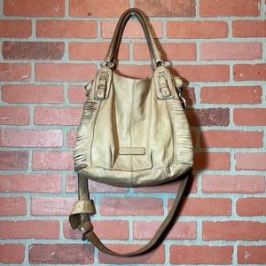 LIEBESKIND Berlin Tan Leather Boho Satchel Crossbody Shoulder Bag